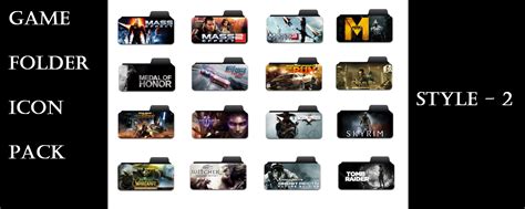 Game Folder Icon Pack (Style-2) by iSubhranil on DeviantArt