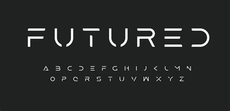 Space Futured alphabet, futuristic font. Cutting-Edge sci-fi minimalist ...