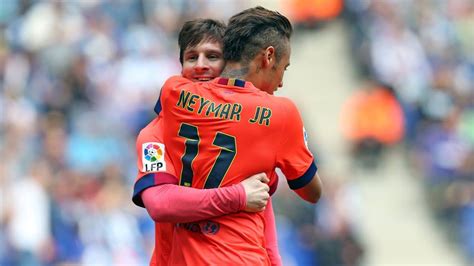 Messi hugging Neymar in Barcelona in 2016 | Neymar Jr - Brazil and PSG - 2021