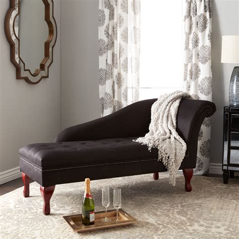 Simple Living Black Storage Chaise Lounge - Walmart.com