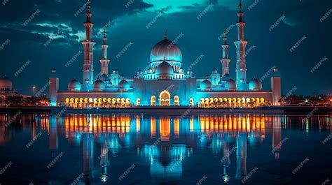 Premium Photo | A panoramic view sunset at Blue Mosque Shah Alam Malaysia Blue Mosque or Sultan ...