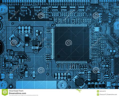 Blue motherboard stock image. Image of baseboard, mainboard - 56244375