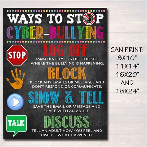 Stop Cyber-Bullying Poster | TidyLady Printables