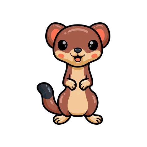 Premium Vector | Cute little weasel cartoon standing