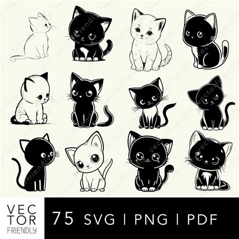 Kitten SVG, Kitten SVG Bundle, Cute Cat SVG, Kitty Svg, Kitties Svg, Kitten Vector, Kitten Cut ...