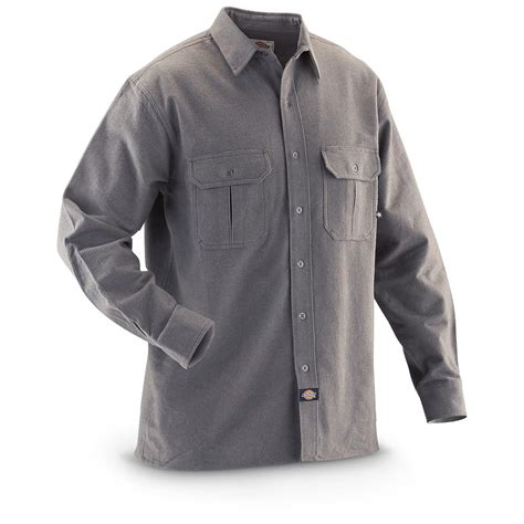 Dickies® Long - sleeved Chamois Shirt - 215623, Shirts at Sportsman's Guide