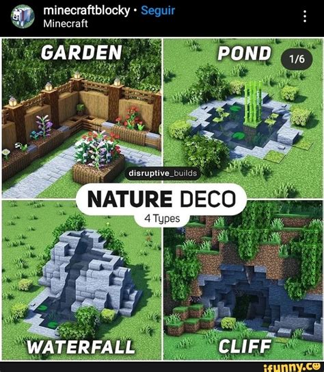 Minecraftblocky - Seguir Minecraft WATERFALL GARDEN POND NATURE DECO ...