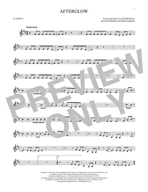 Ed Sheeran "Afterglow" Sheet Music Notes | Download PDF Score Printable