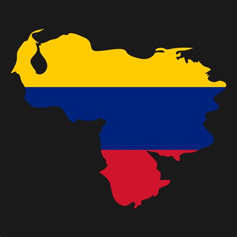 Venezuela map silhouette with flag on black background 3330843 Vector ...