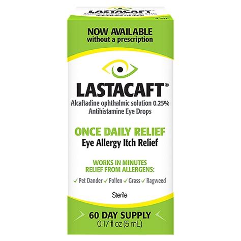 Lastacaft Once Daily Eye Allergy Itch Relief Drops, 0.17 fl oz (5mL) Sterile - ShopRite