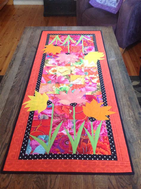 Kaffe Fassett Autum tema😊 Patchwork Table Runner, Table Runner And Placemats, Quilted Table ...