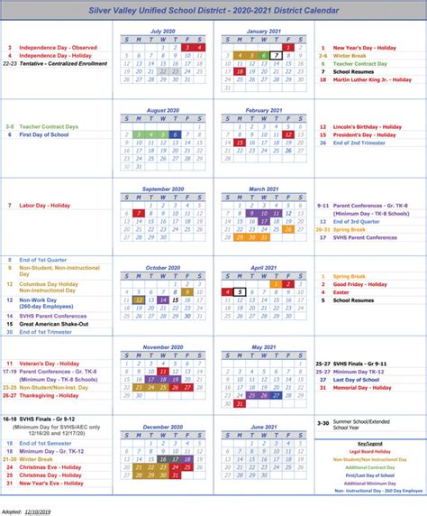 Silver Valley School District: School Calendar - High Desert Warrior - Ft Irwin