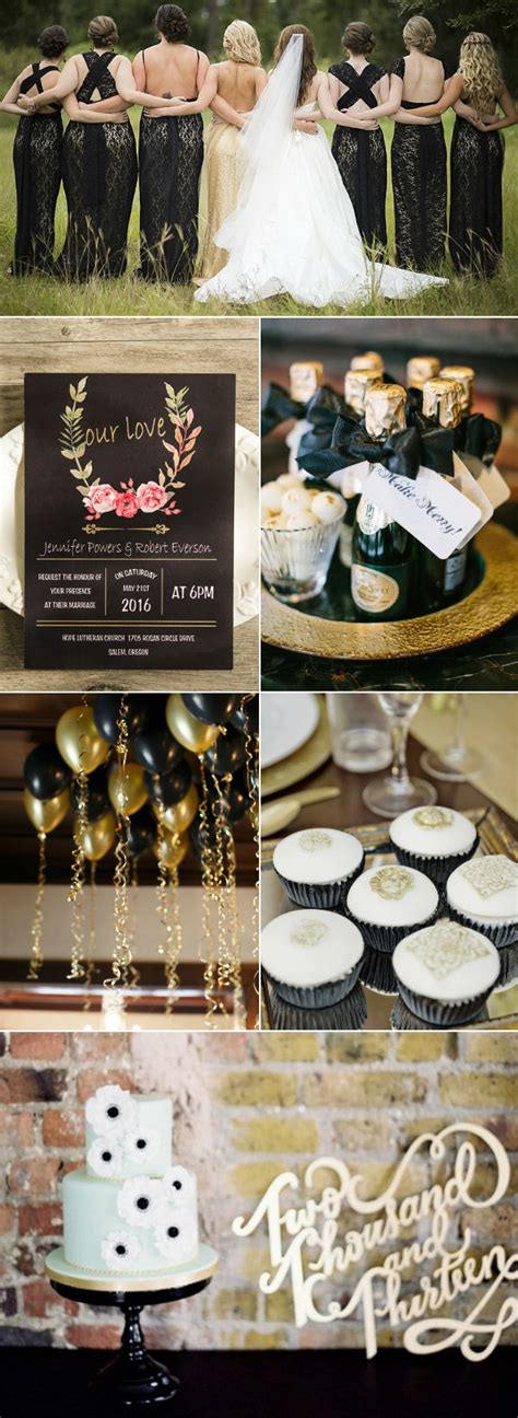 Black White And Rose Gold Wedding Decor - bmp-brah