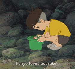 Ponyo And Sosuke Hugging GIF | GIFDB.com