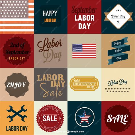 Free Vector | Vintage labor day cards