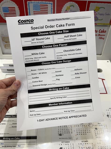 Printable Costco Cake Order Form - Printable Calendars AT A GLANCE