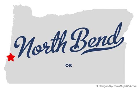 Map of North Bend, OR, Oregon