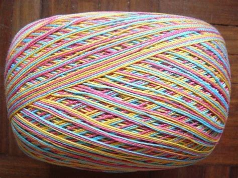 Variegated rainbow Size 10 crochet cotton thread by cottonheart