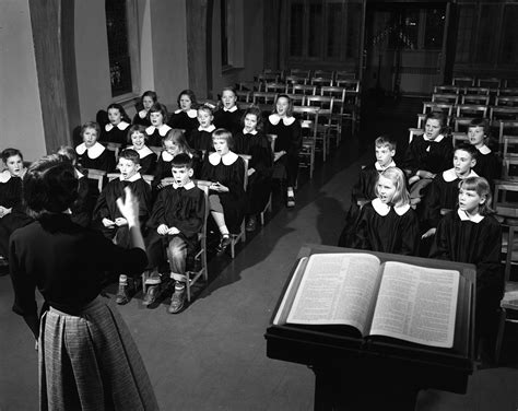 First Congregational Church Chapel Choir Rehearsing, December 1953 ...