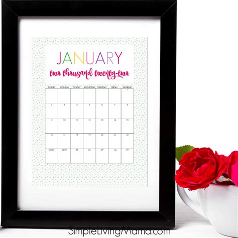 2022 Free Colorful Printable Calendars - Simple Living Mama