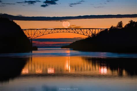 Photos: Crescent moon makes for stunning sunset at Deception Pass Bridge | KVAL