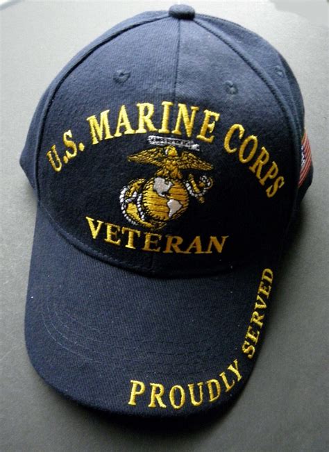 USMC MARINE CORPS VETERAN MARINES EMBROIDERED BASEBALL CAP | Cordon ...