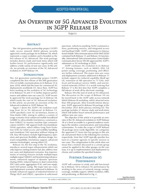 An Overview of 5G Advanced Evolution in 3GPP Release 18 | PDF | Duplex ...