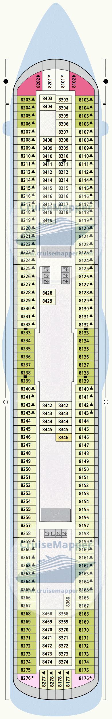 AIDAblu deck 8 plan | CruiseMapper