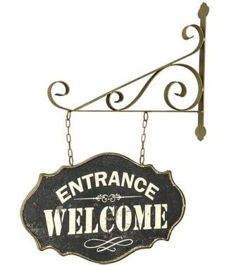 Rustic Metal Hanging Welcome Sign - Freitaslaf Net LTD