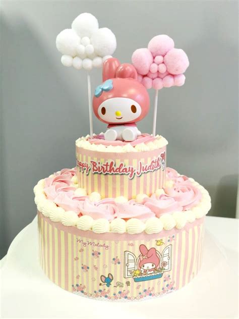 My Melody Cake 2 tier, Food & Drinks, Homemade Bakes on Carousell