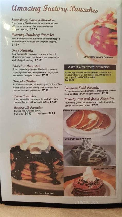 Menu of The Pancake Factory in Los Angeles, CA 91606