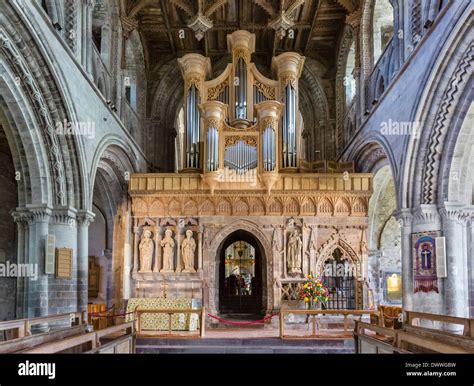 The organ in St David's Cathedral, St David's, Pembrokeshire, Wales, UK ...