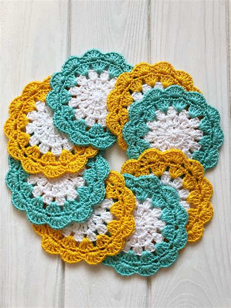 Round crochet coasters. Colorful place mats | Вязание