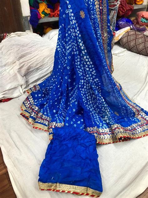 Traditional Bandhani Saree with blouse rajasthani silk bandhej | Etsy ...