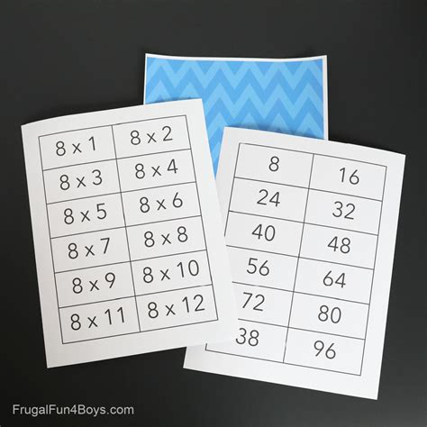 Printable Multiplication Tables Memory Game - Frugal Fun For Boys and Girls