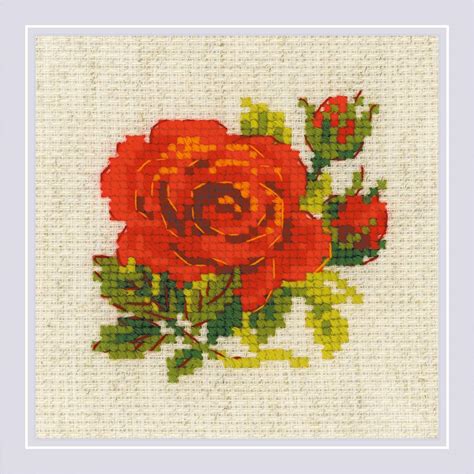 Riolis Red Rose - Cross Stitch Kit 1843 - 123Stitch