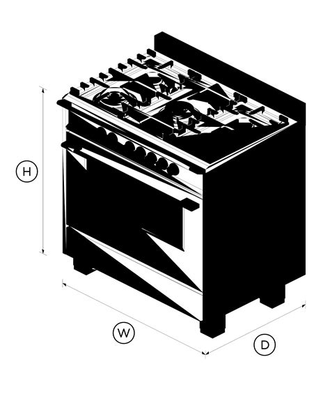 Gas Range, 36", 5 Burners