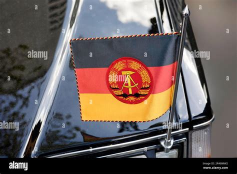 National flag of the GDR on a state coach Volvo 264 TE, Classic Days ...