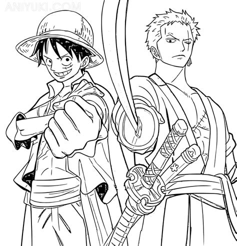 Zoro And Luffy coloring page - Download, Print or Color Online for Free