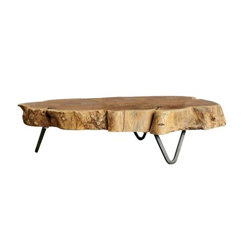 Live Edge Metal & Wood Stand | Wood slab, Ottoman coffee table, Ottoman coffee table tray