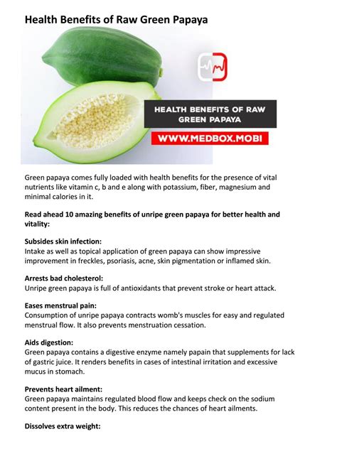 Health benefits of raw green papaya by SameerK - Issuu