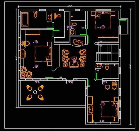 40'x45' House Plan Free AutoCAD 2d Drawing | Plan n Design | Architectural floor plans, Autocad ...