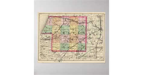 Map of Van Buren County, Michigan Poster | Zazzle