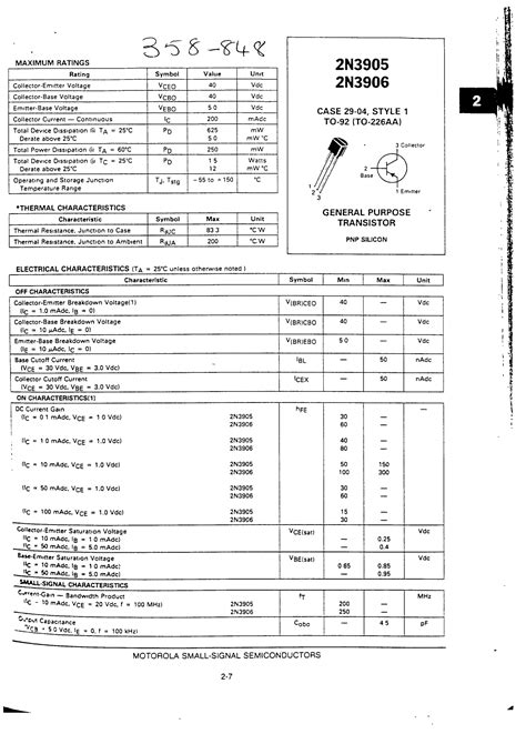 Datasheet 2N3905/2N3906 Magnatec - Preview and Download