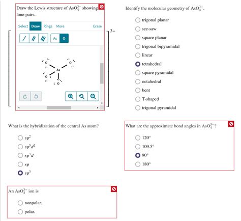 Solved Draw the Lewis structure of AsO4^3− showing all lone | Chegg.com