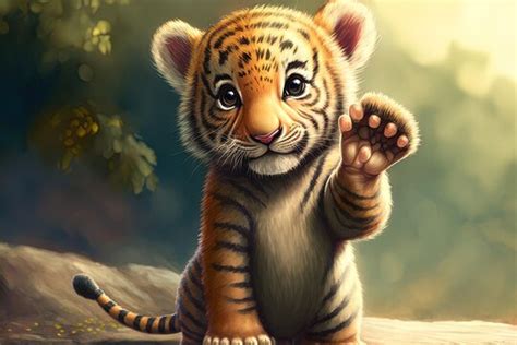 Cute Baby Cartoon Tiger