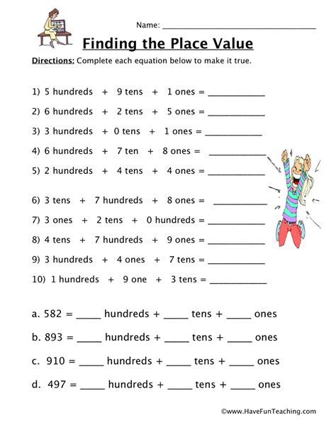 Place Value Worksheet - Hundreds, Tens, Ones | Have Fun Teaching