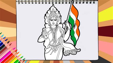 how to draw bharat mata for independence day,how to draw independence ...