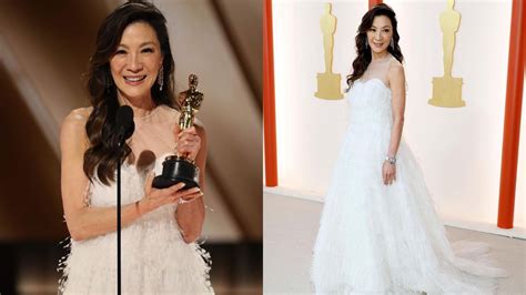 Michelle Yeoh Makes Historical Win at the 2023 Oscars in Dior Gown