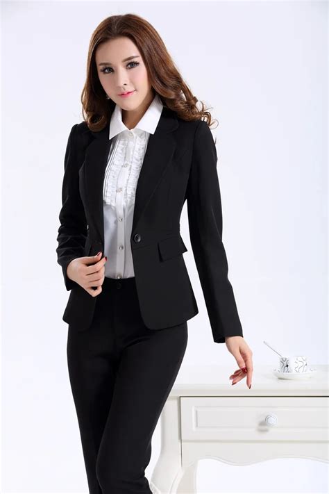 women business suits formal office suits work wear autumn winter 2015 new elegant ladies uniform ...